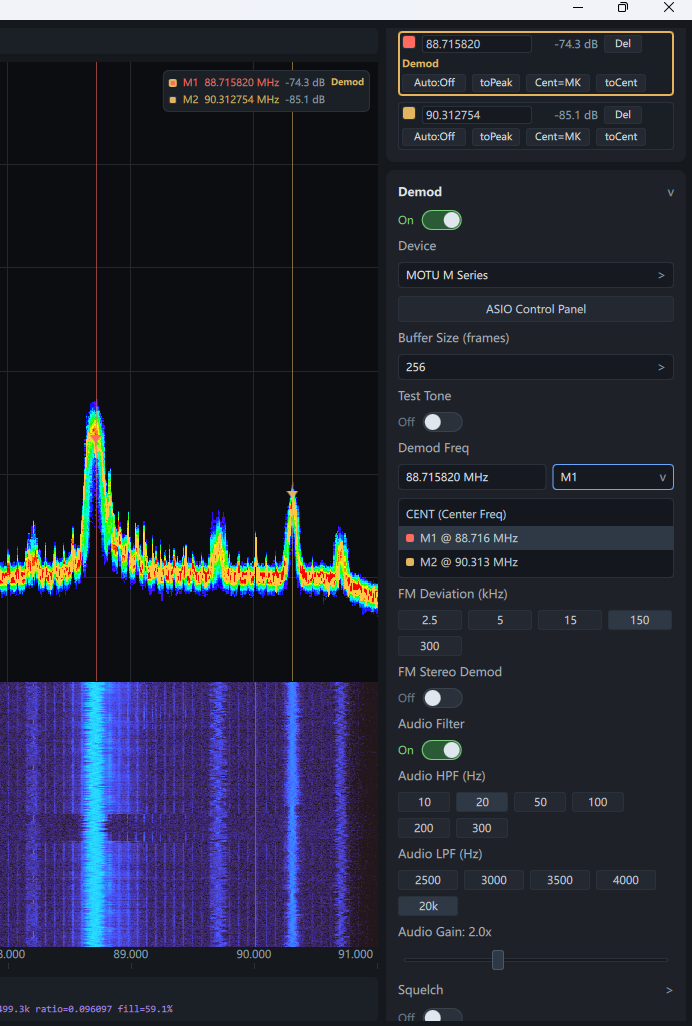 Panneau de démodulation DeepaceRTSA