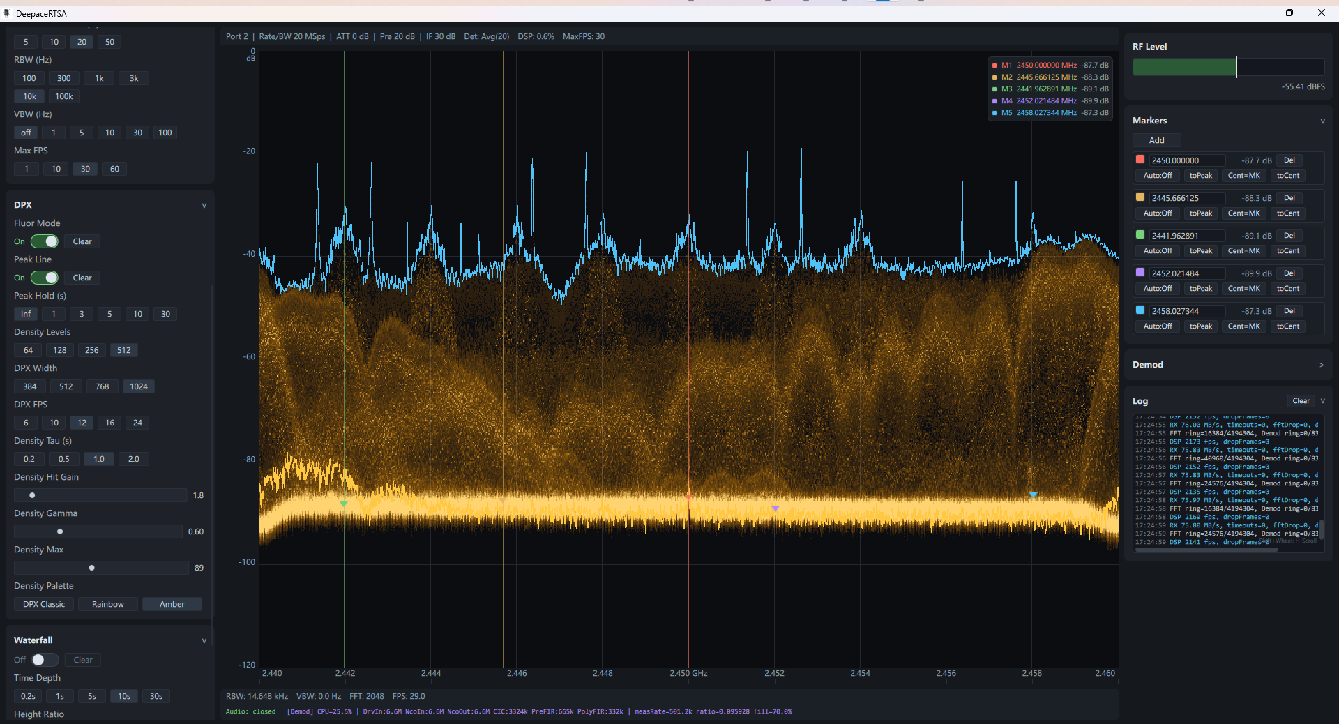 Vue complète de l'interface DeepaceRTSA